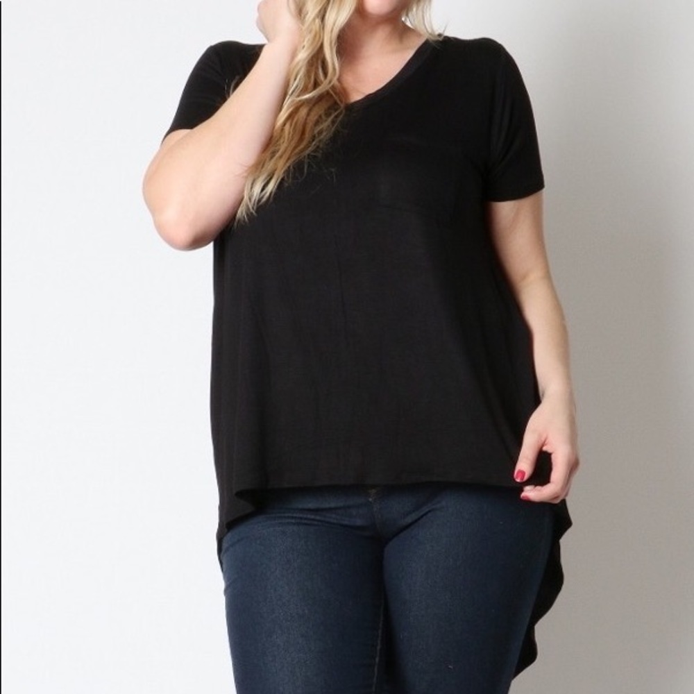 Black High Low Tee